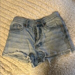 Denim Frayed Hem Women's Shorts Pacsun
